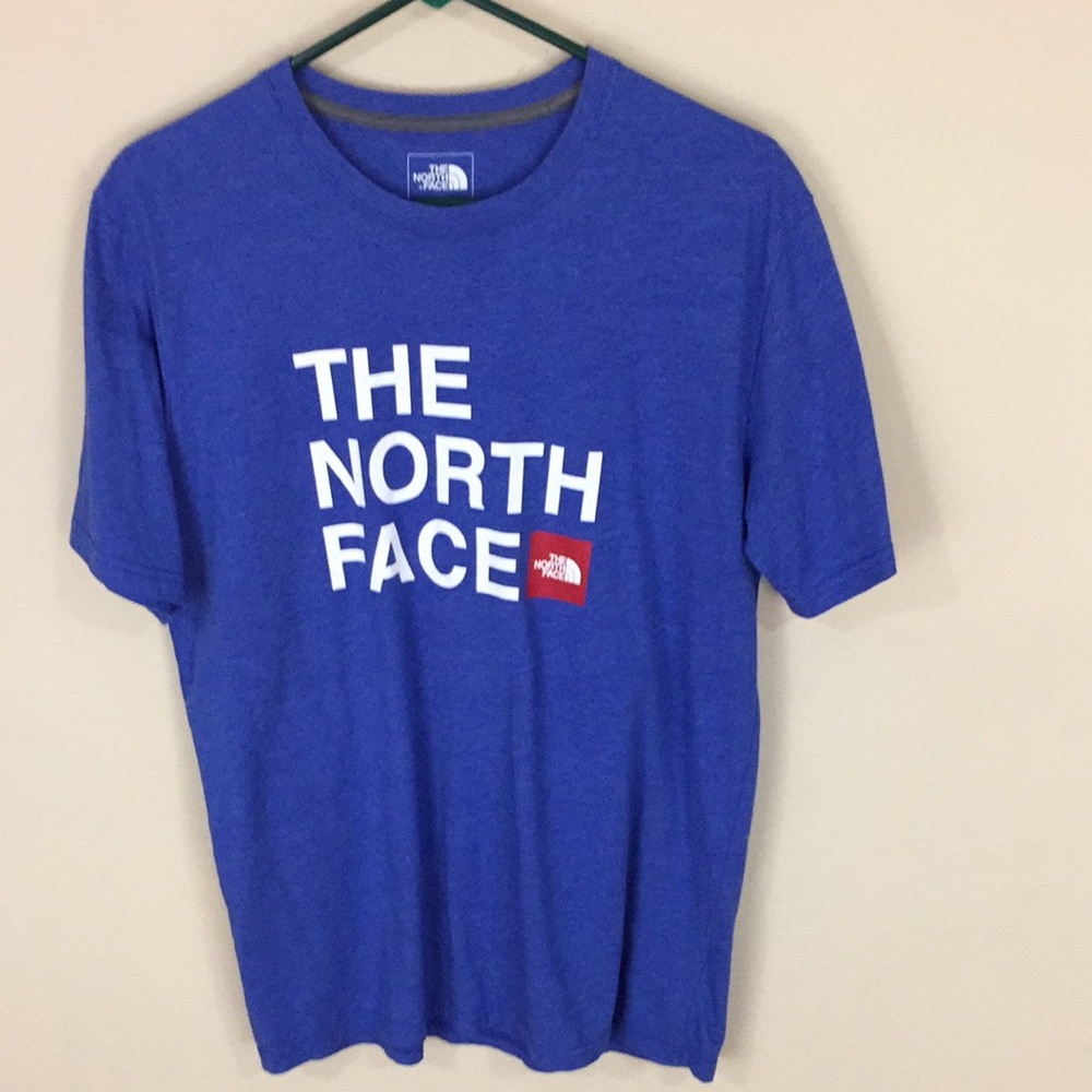 The North Face Blue Spell Out Tee T-shirt Size Medium